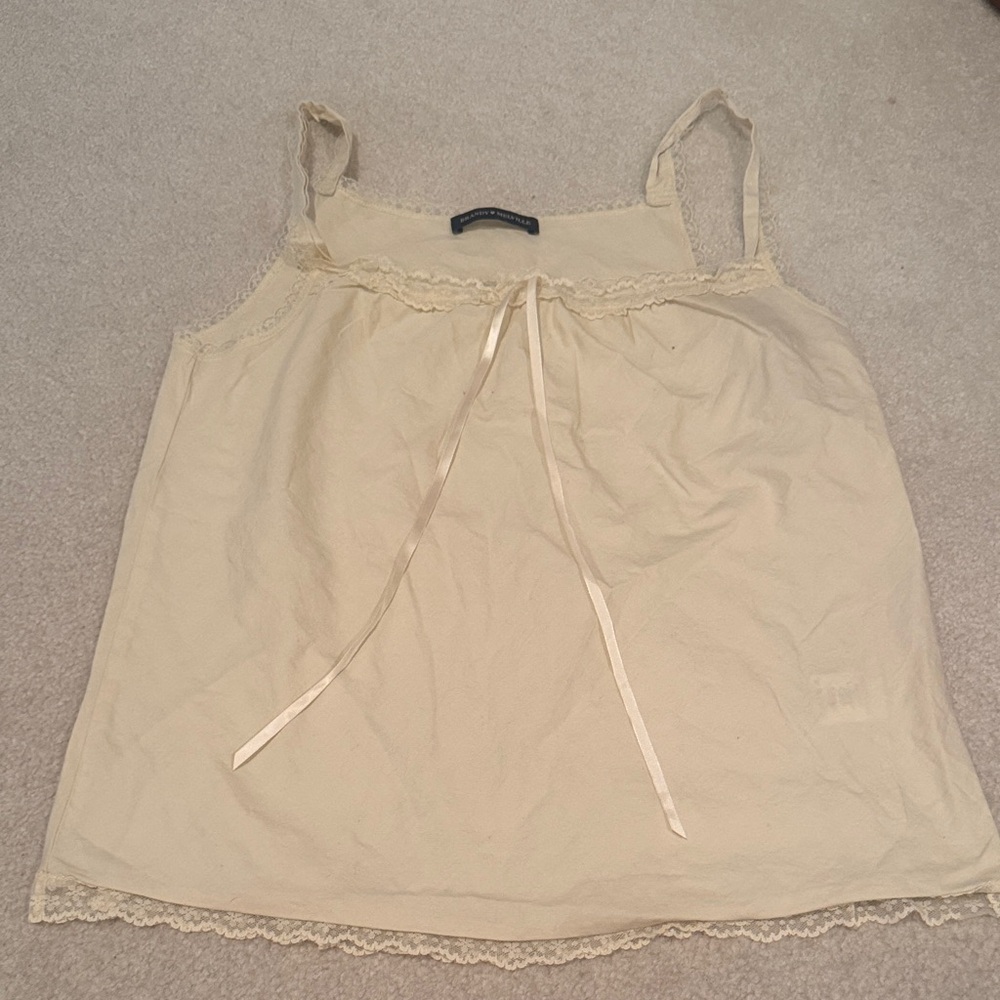 Brandy Melville Yellow Lace-Trim Cami
